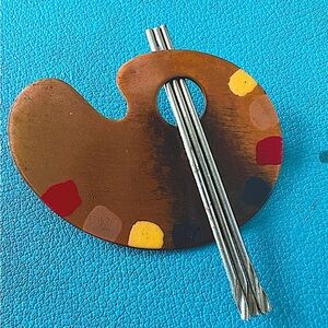 Francisco Rebajes Copper Artist Palette Brooch Signed